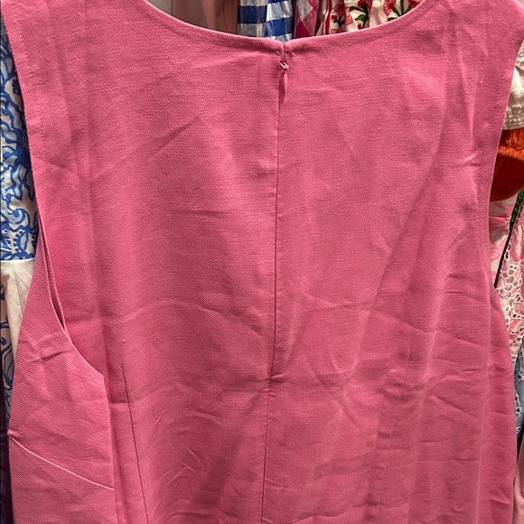 J crew Pink Sleeveless linen Dress with Bow Accents - Picture 3 of 3
